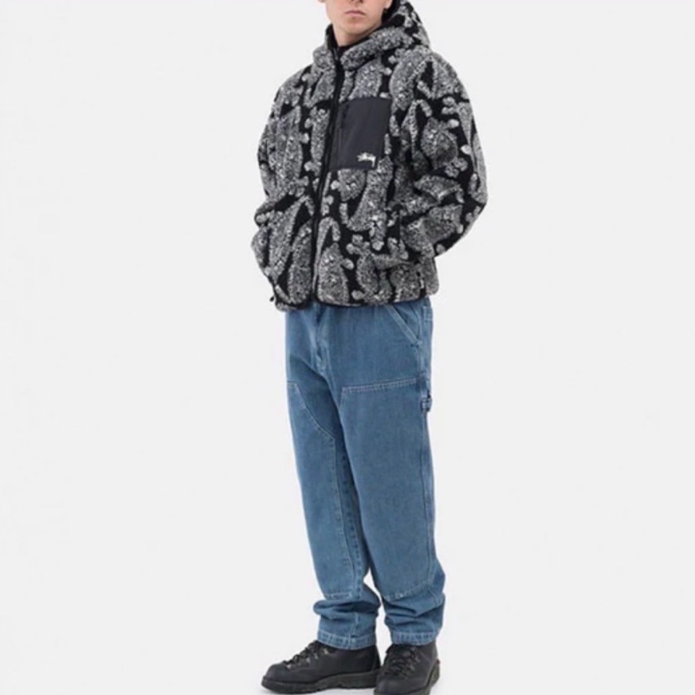 Stussy Hooded Sherpa paisley jacket